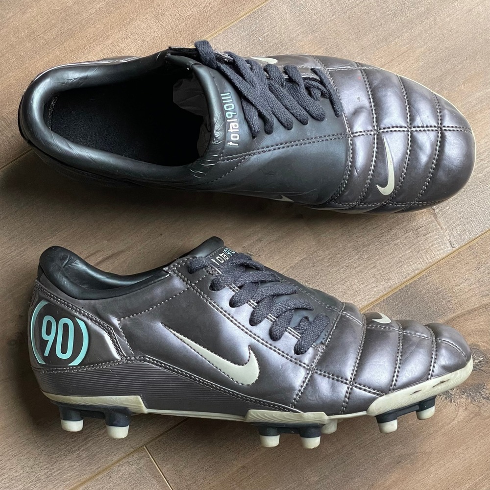 Nike Total 90 III FG‎ Womens 8.5 Plum Grey Vintage Soccer Cleats Rare Y2K